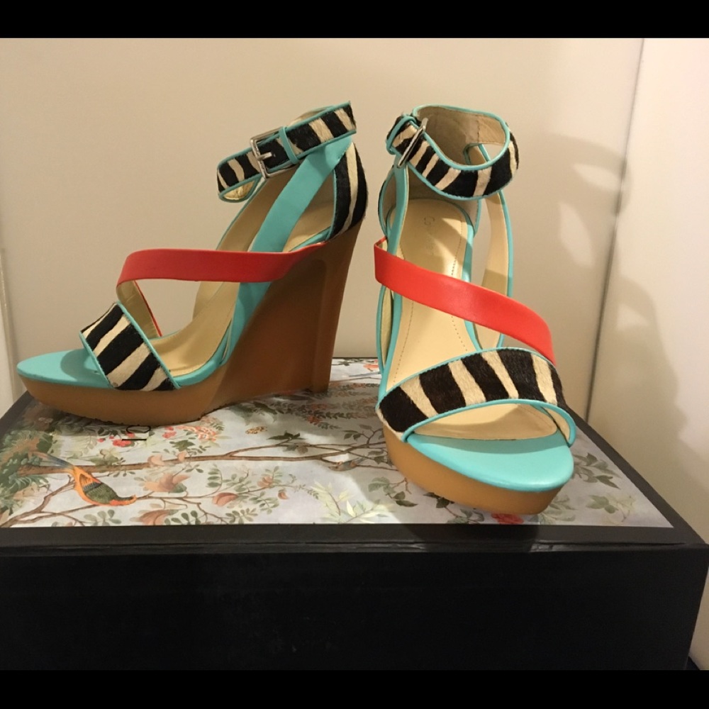 Calvin Klein sandals with pony fur